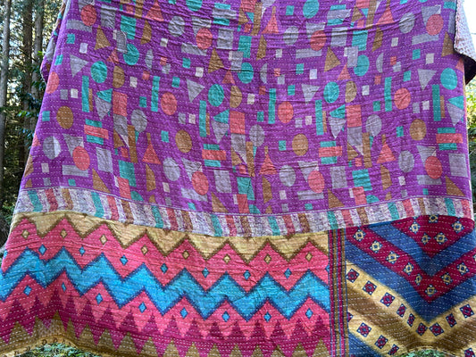 Demure With A Side Of Fun Kantha Quilt