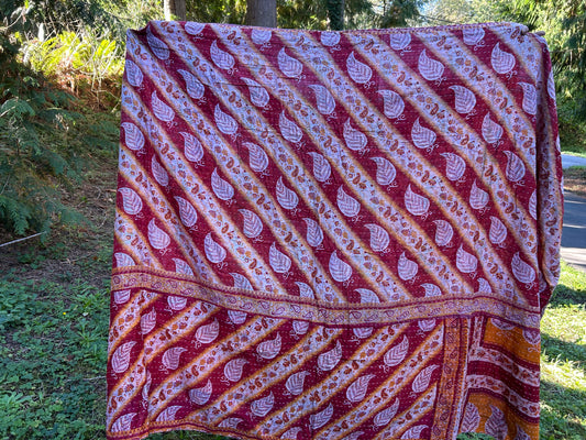 Pretty In Pink Kantha Quilt