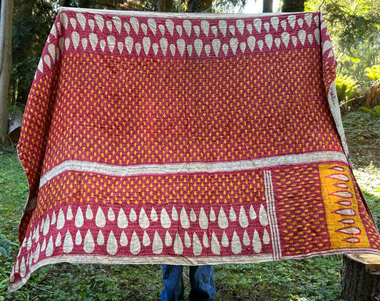 Earth Tones For The Win Kantha Quilt