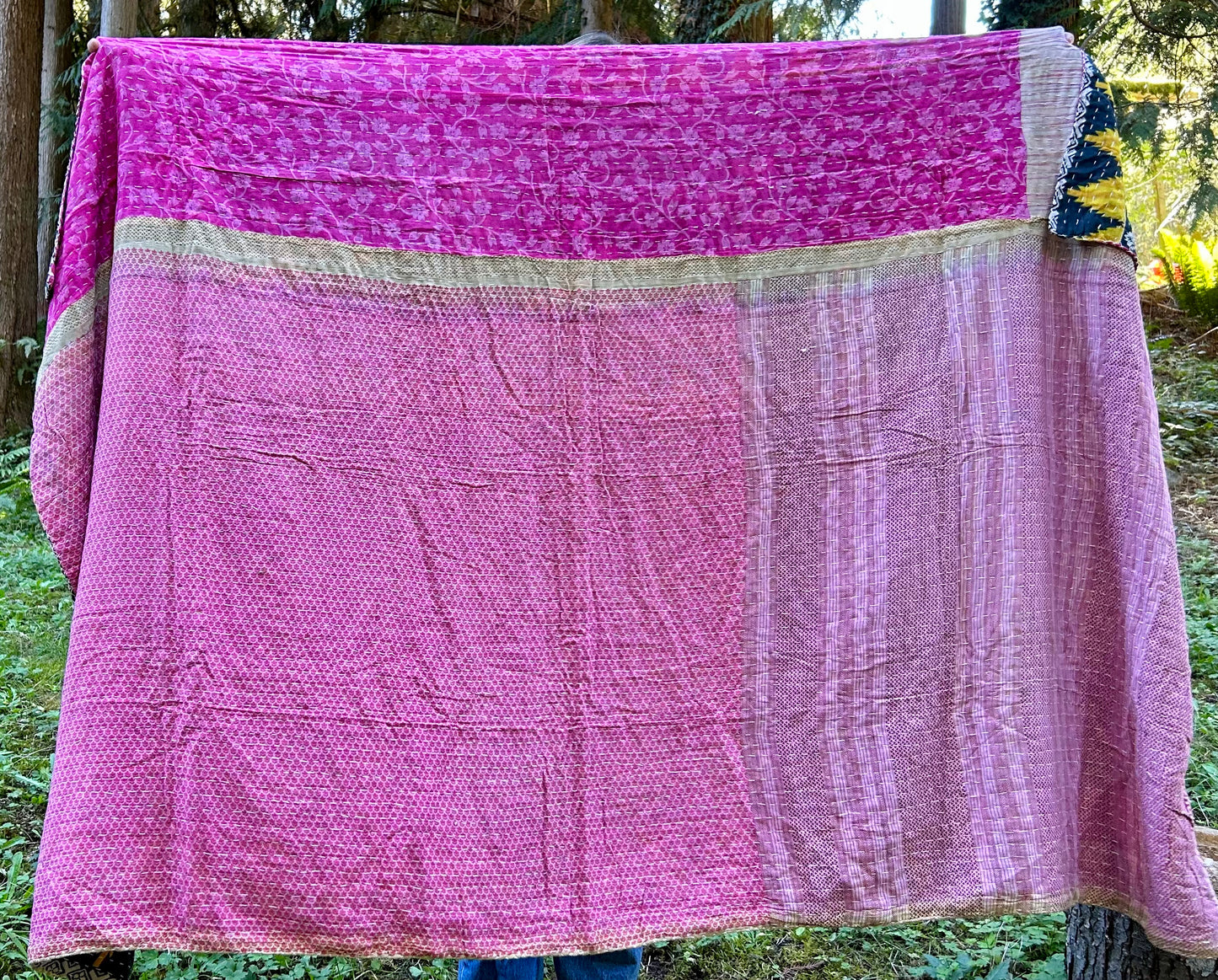 Black & Yellow, Black & Yellow Kantha Quilt