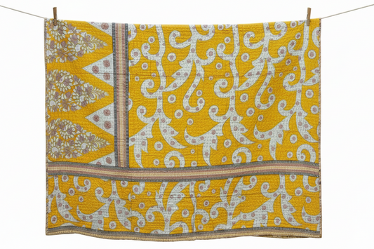 Dressed In Yellow She Said Kantha Quilt