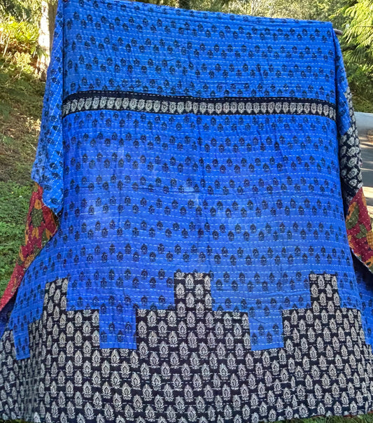 Here Fishy Fishy Kantha Quilt