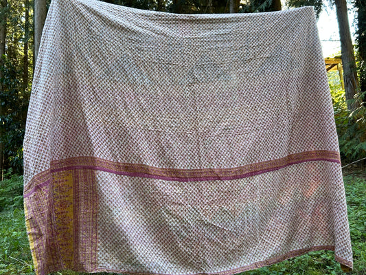 Demure With A Side Of Fun Kantha Quilt