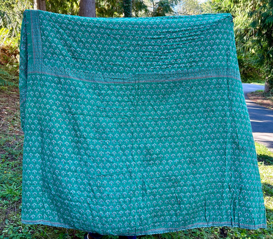 I’m Green With Envy Kantha Quilt