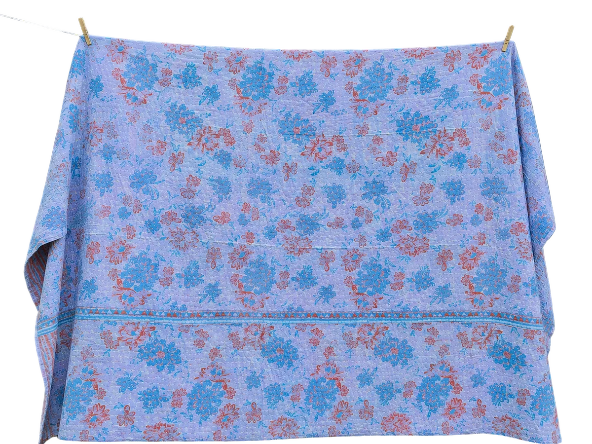 In Full Bloom Kantha Quilt