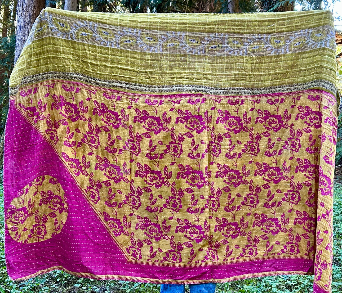 Two Faced Kantha Quilt