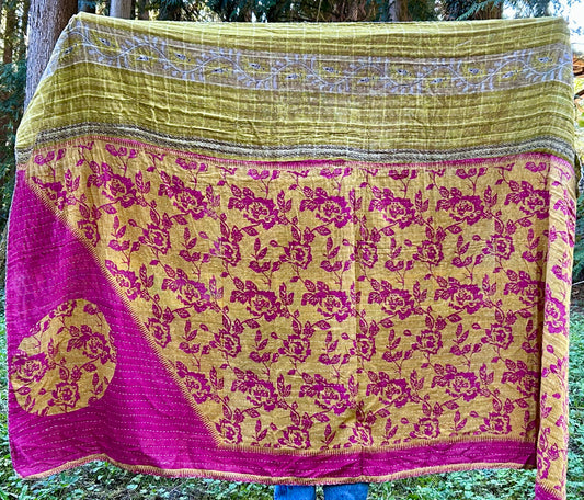 Two Faced Kantha Quilt