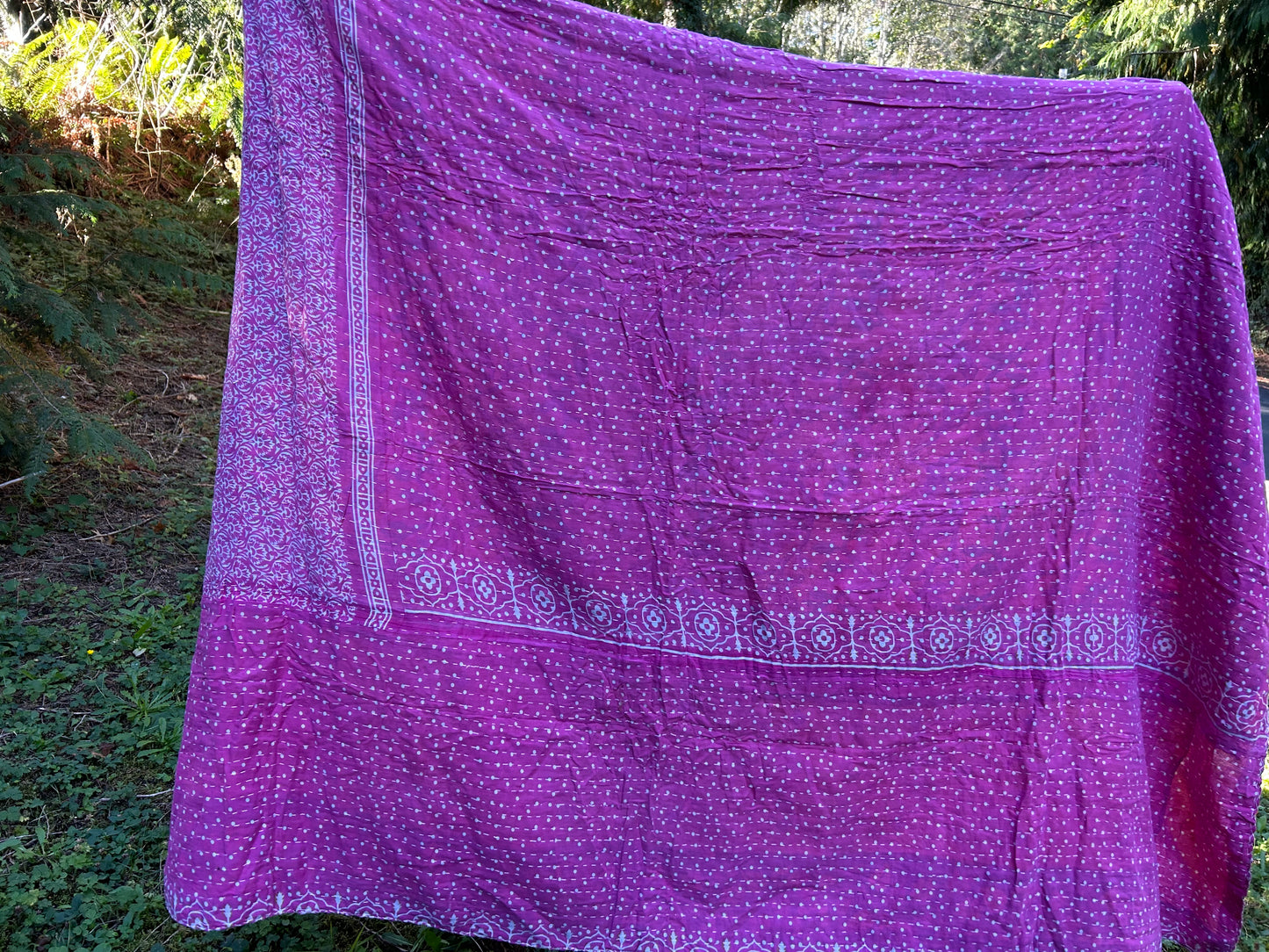Pretty In Pink Kantha Quilt