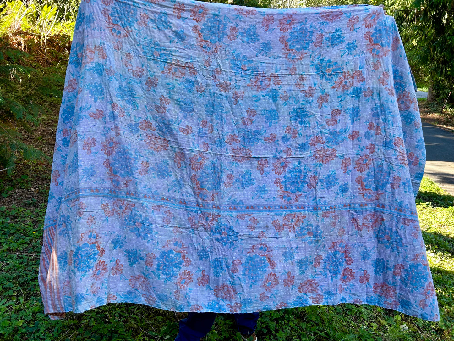 Sweet Floral Kantha Quilt