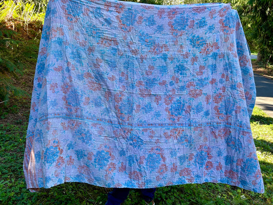 Sweet Floral Kantha Quilt