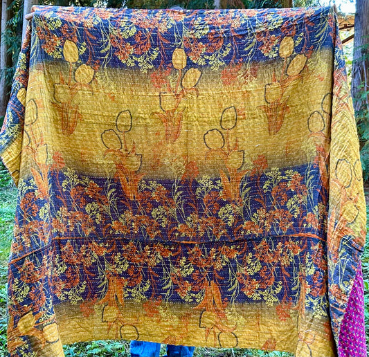 Tulip Fields Kantha Quilt