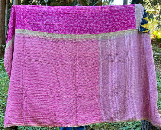 Black & Yellow, Black & Yellow Kantha Quilt