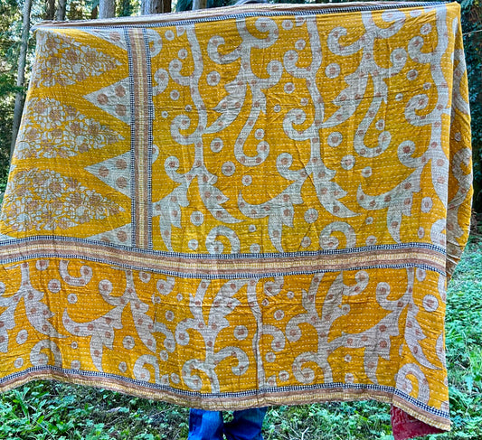 Dressed In Yellow She Said Kantha Quilt
